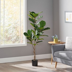 NicBex Artificial Tree Faux Plants 5FT Artificial Fiddle Leaf Fig Tree Indoor with Natural Wood Trunk, Room Decor for Home, Porch - 1 of 4