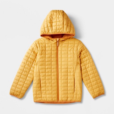 Kids' Solid Puffer Jacket - Cat & Jack™ Gold M : Target