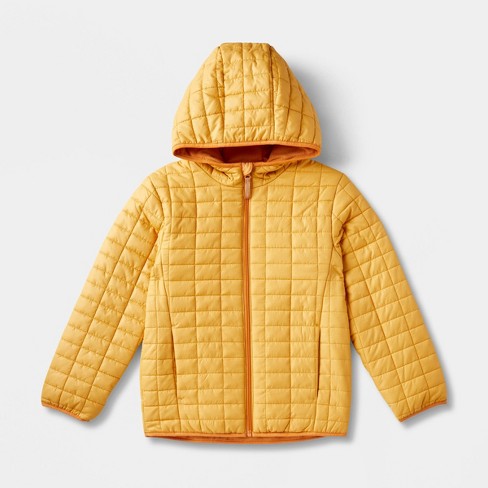 Kids' Solid Puffer Jacket - Cat & Jack™ Gold Xs : Target