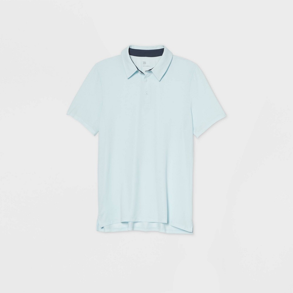 Men's Pique Golf Polo Shirt - All in Motion Ice Blue M, Men's, Size: Medium, White Blue was $22.0 now $12.0 (45.0% off)