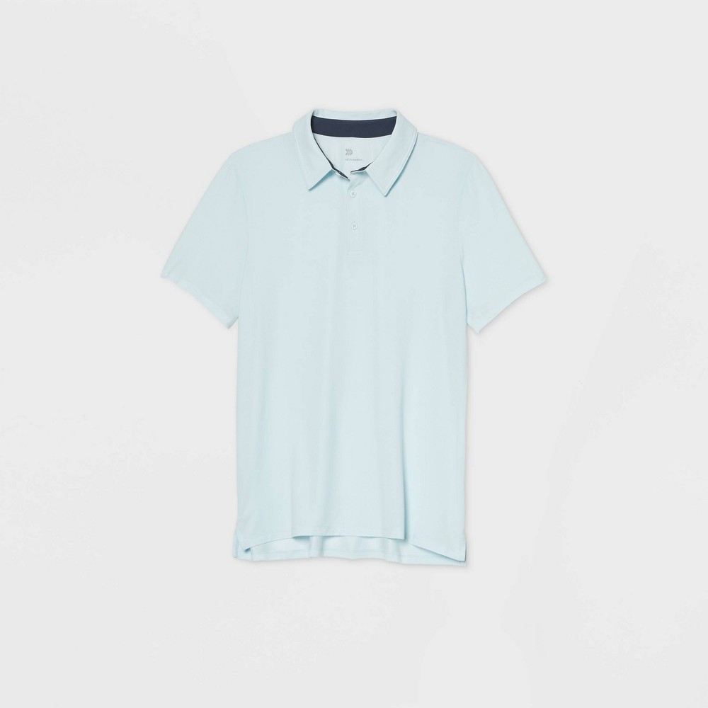 Men's Pique Golf Polo Shirt - All in Motion Ice Blue L, White Blue was $22.0 now $12.0 (45.0% off)