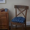 Gripper 2pk Non-Slip Trellis Tufted Universal Chair Cushions Blue: Indoor Kitchen Chair Pads, Polyester & Cotton, 15"x15"x3" - 3 of 3