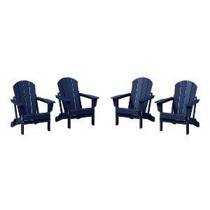 WestinTrends Malibu HDPE Outdoor Patio Folding Adirondack Chair (Set of 4) - 1 of 4