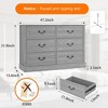 Garvee 6 Drawer Double Dresser, Wide Accent Dressers Organizer Wood Storage Cabinet for Bed Room,Living Room, Hallway - 2 of 4