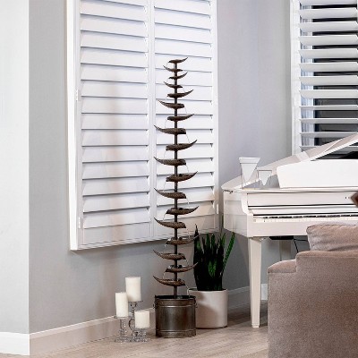 Alpine Bronze 70" Tiered Iron Leaf Fountain