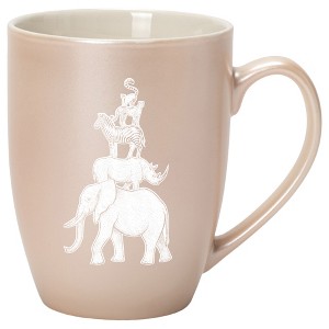 Elanze Designs 10 Ounce Ceramic Decorative Laser Engraved Elephant Rhino Zebra Cheetah Lemur Giftable Novelty Tea Coffee Cup Mug Precious Pearl - 1 of 4