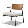 FONTOI Modern Living Room Accent Chair, Upholstery Armchair with Wood Wingback Chair, Living Room Furniture, White 27"* 25"*30" - 4 of 4