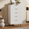 Fluted 5-Drawer Dresser – Wooden Chest with Deep Drawers & Wide Top for Bedroom or Living Room - 4 of 4