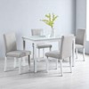 Dining Chairs Set of 4, Solid Wood Frame Upholstered Side Chairs with Linen Fabric, High Back, for Dining Room, Kitchen, Café - 3 of 4