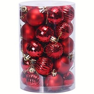 COZONY 34 Pcs Shatterproof Christmas Ball Ornament Set, Xmas Tree Hanging Decor for Holiday Wedding - 1 of 4