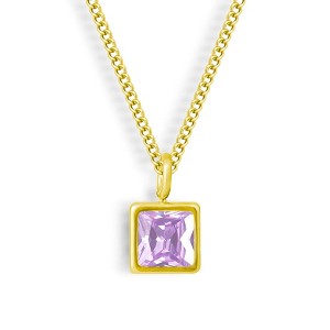 EVRY JEWELS WATERPROOF Gold or Silver Plated Faye Birthstone Necklace - 1 of 2