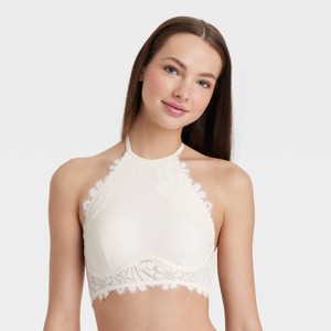 Women's High Neck Crochet Lace Bralette - Colsie™ - 1 of 4