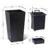 22.5" Tall Planters Set of 2, Self-Watering Indoor & Outdoor Plant Pots with Drainage Holes, Water Level Monitor for Porch, Patio or Home Decor, Black - 3 of 4