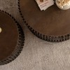 NicBex Set of 2 Nesting Cylinder Coffee Tables Vertical Textured Embossed Design for Living Room, Office, Dining - 3 of 4