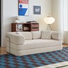 KWPZQEB 74.8" Modern Convertible Sofa, Corduroy Compressed Floor Sofa with 2 Pillows & Armrests, Cloud Loveseat, 5-in-1 Modular Sofa for Living Room - 2 of 4