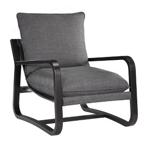 Polyester Fabric Metal Frame Sling Chair with Reversible Cushion, Rust-Resistant Frame, and Easy-Clean Upholstery - 1 of 4