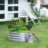 LuxenHome 3ft Round Galvanized Metal Raised Garden Bed Planter Silver - 4 of 4