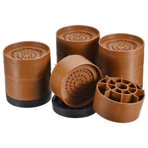 Unique Bargains Adjustable Anti-Slip Chair Table Round Furniture Risers 4 Set - 1 of 4