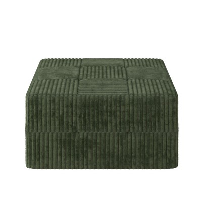 PAGED 35 Inch Chenille Ottoman, Modern Vanity Chair Footrest Ottoman with Double Layer Upholstered Seat Cushion for Living Room, Bedroom
