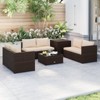 Tangkula 8 PCS Wicker Patio Furniture Set Rattan Sectional Sofa Set w/ Cushions - 3 of 4