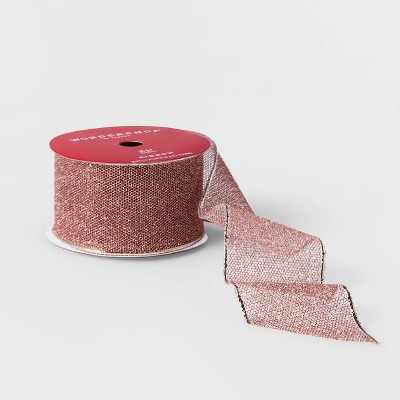 2.5" Glitter Net Ribbon Pink 21ft - Wondershop™