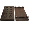HomeRoots 2" Brown Wood Geometric Tabletop Dish Candle Holder - 3 of 4