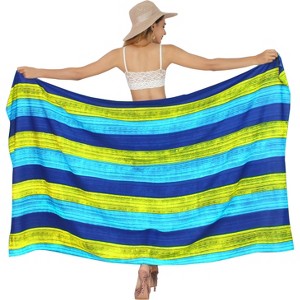LA LEELA Women's Bikini Sarong Swimwear Cover up Skirt Bathing suit Summer Wraps Swimsuit Beach Wrap for Women One Size Green, Tie Dye Design - 1 of 4