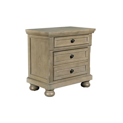 New Classic Furniture, Allegra 3-Drawer Wood Nightstand in Pewter