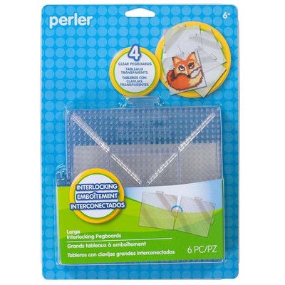 Perler Large Clear Plastic Interlocking Pegboards, 8 Count