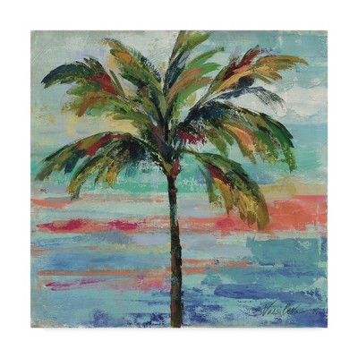 Silvia Vassileva California Palm II Framed Canvas Art 24'' x 24''