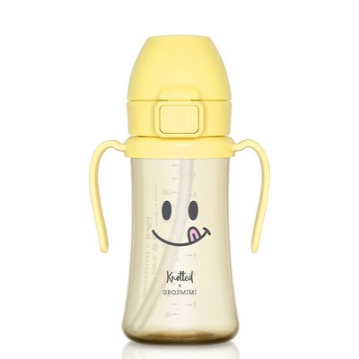 Grosmimi PPSU Straw Cup with Flip Top - 10oz (300ml) Stage 2 Straw