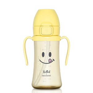 Grosmimi PPSU Straw Cup with Flip Top - 10oz (300ml) Stage 2 Straw - 1 of 4