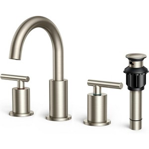 Mixxidea Bathroom Faucet 3 Hole, 8" Brushed Nickel - 1 of 3