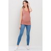 Hello Miz Women's Ribbed Side Ruched Maternity Tank Top - Coral - X Large - 4 of 4