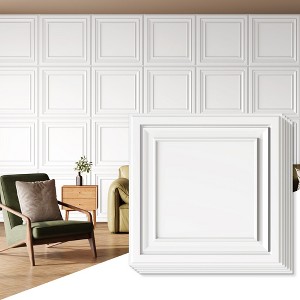 PVC Ceiling Tiles, Glue Up Plastic Sheet in Black, Suitable for Kitchen, Living Room, and Home Decorative Ceilings - 1 of 4