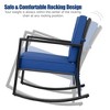 Costway 2PCS Patio Rattan Rocker Chair Outdoor Glider Rocking Chair Cushion Turquoise\Red - 4 of 4