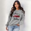 Christmas Pullover Sweatshirts for Women Crew Neck Long Sleeve Shirts for Christmas Christmas Tree Pattern Tops,Grey(Christmas Tree) - 2XL - 4 of 4