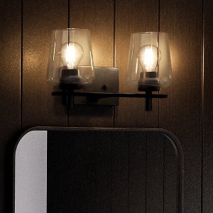 Urban Ambiance Luxury New Traditional Bath Light 8.5''H x 14.625''W,  Midnight Black Finish,  Swan-Hill Collection, UHP4209 - 1 of 4