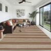 Washable Easy Jute Rug Modern Striped Living Room Rug with Non-Slip Backing, Non Shedding Neutral Floor Mats - 2 of 4