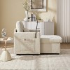 Storage Chaise Lounge Upholstered Accent Chair Lazy Single Sofa Couch Leisure Chair with Phone Stand, Pillow, Side Pocket, Bottom Storage - ModernLuxe - 3 of 4
