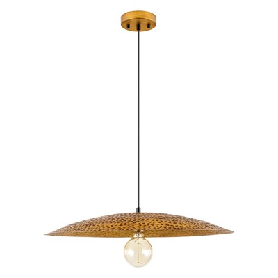 LLHZSY Industrial Farmhouse Island Pendant Ceiling Light Fixture with Oversize Umbrella lampshade Gold Foil Antique Color- 24 4/5 in.