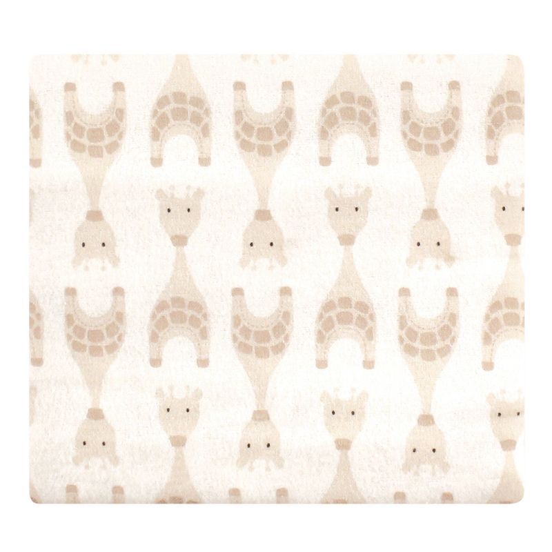 Hudson Baby Infant Cotton Flannel Receiving Blankets Bundle, Neutral Giraffe, One Size, 3 of 4