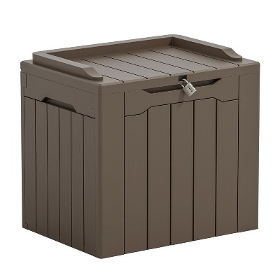 LACOO 32 Gal. Outdoor Resin Deck Box with Seat