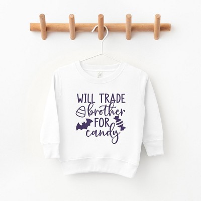 The Juniper Shop Will Trade Brother For Candy Puff Print Toddler Graphic Sweatshirt