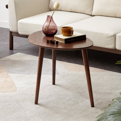 HDZNVF Pebble Shaped Natural Wooden End Table