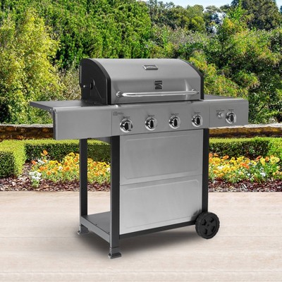 Kenmore 4-Burner Stainless Steel Propane Gas Grill with Side Burner
