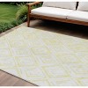 Yellow And Ivory Geometric Washable Indoor Outdoor Area Rug - 2 of 4