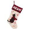 FIONECA LED Embroidered Linen Christmas Cat Stocking - 2 of 4