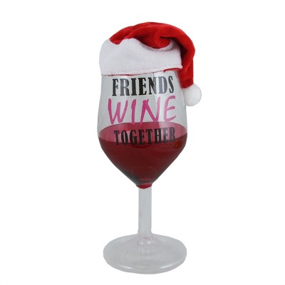 Kurt S. Adler 6" Tuscan Winery "Friends Wine Together" Red Wine Glass Christmas Ornament