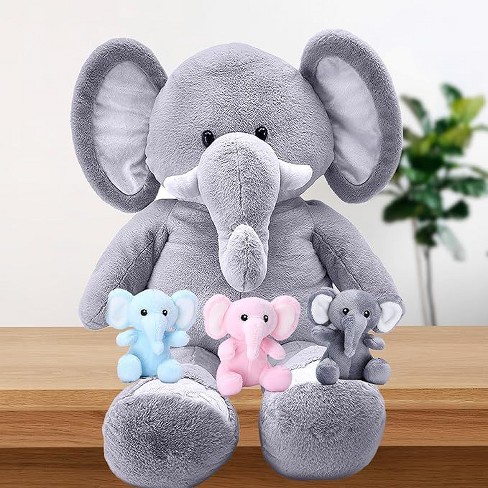 PlushNew Gray Chubby Elephant Doll Soft and Cute Plush Toys for Gifts for Childr 2024